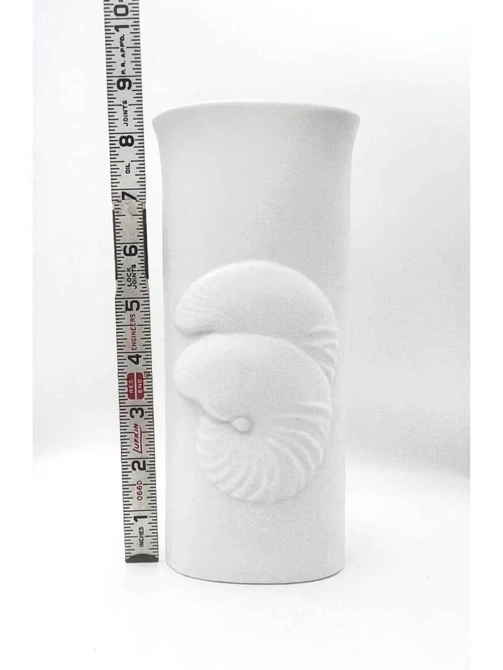 Matte White Nautilus Shell Rosenthal Style Vase Coastal Beach Nautical 8.5" H - Picture 8 of 8